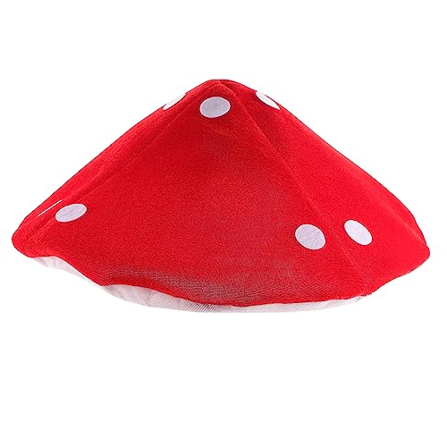 KICHOUSE Pilzhut Pilzmütze Kinder Pilzzubehör Weihnachtsmützen Lustig Kinderkostüm Neuheit Hut Gnom Kostüm Pilz-cosplay-kostüm Pilz Tuch Lustige Hüte Für Kinder Kostüm Kinder Stoff Rot von KICHOUSE