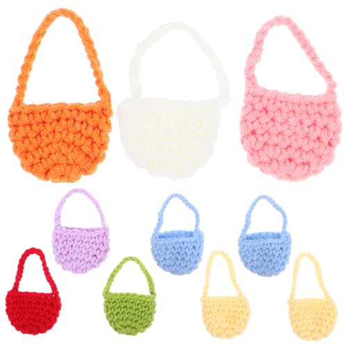 KICHOUSE Puppen Winzige Puppenhauszubehör Miniatur Dekorationszubehör Umhängetasche Dekoration Handtasche Winzige Puppenhaus Spielzeug Einkaufstasche Winziges Stricktaschen Babypuppen von KICHOUSE