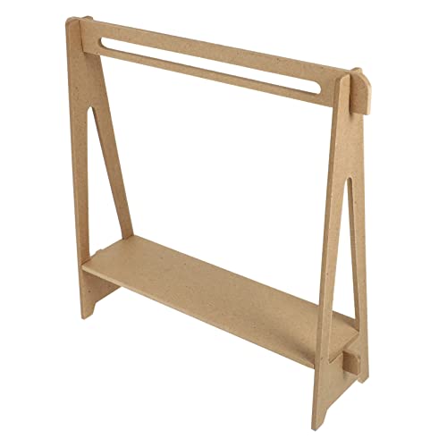 KICHOUSE Puppenaufhänger Minischrank Zubehör für Spielhäuser Miniaturpuppen Babykostüm puppenkleiderbügel Puppen kleiderbügel Mini-Kleiderbügel Mini-Puppen-Kleiderständer Holz Khaki von KICHOUSE