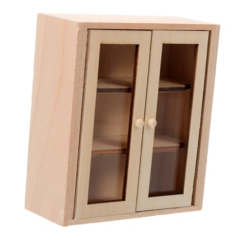 KICHOUSE Puppenhausmöbel kleine Garderobe Schrank klein puppenhaus Einrichtung miniaturmodelle puppenhaus deko Möbelmodelle Bücherregal-Modell Mini-Hausschmuck Mini-Hausschrank hölzern von KICHOUSE