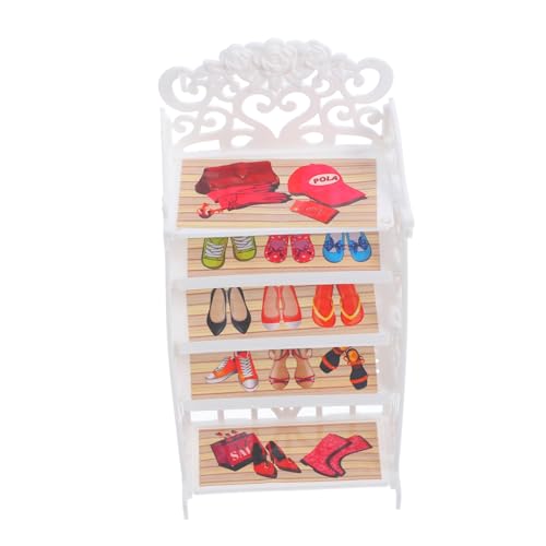 KICHOUSE Puppenschuhschrank Schuhregal Für Puppen Miniatur Schuhregal Kunststoff Puppenschuhregal Puppenschuhe Organizer Regal Mini Hausmöbel Schuhregal Für Puppen Puppenhaus von KICHOUSE