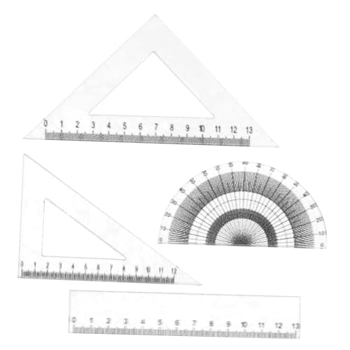 KICHOUSE Puppenzubehör 4 Stück Miniatur-kunststofflineal Miniatur-schulbedarf Kleines Winkelmesserlineal Zubehör Für Minipuppen Miniatur-schulzubehör Plastik Puppenhaus Schulmaterial von KICHOUSE