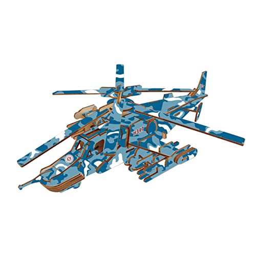 KICHOUSE Puzzle-Spielzeug Holzspielzeug 3D-Rätsel Holzpuzzle Flugzeug 3D-Puzzle Lernspielzeug aus Holz Erdfarben Suite Spielzeugset Modell Hölzern von KICHOUSE