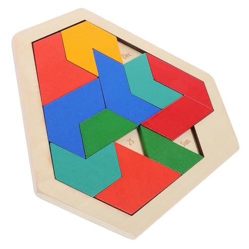 KICHOUSE Puzzle für familienspiele Kinderpuzzle Lernspielzeug Logikspiel Montessori Tangram-Puzzles für Erwachsene Puzzle mit versteckten Blöcken Aktivitäten Holz von KICHOUSE