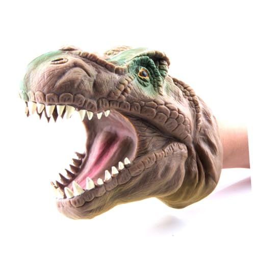 KICHOUSE Realistische Dinosaurier Handpuppe Tyrannosaurus Kopf Aus Hochwertigem Material Ideal Für Cosplay Und Kreatives Spiel Perfekt Für Und Erwachsene Braune Farbe 1 Stück von KICHOUSE