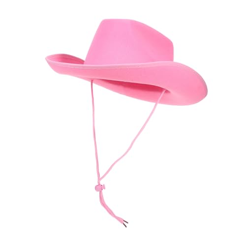 KICHOUSE Rosa Cowboyhut damenmützen mützen damen frauenmützen festival cap damen mütze Cowgirl-Hut Outfits für Frauen Männer Hut Partydekorationen Cowgirl-Party-Dekorationen Kuhhut Vlies von KICHOUSE