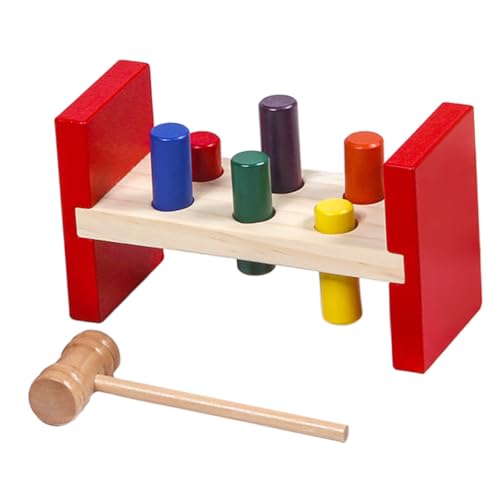 KICHOUSE Kinder Spielzeug Jungen Sensorik Spielzeug Baby Schlagspielzeug Für 1 Set Hämmer Und Klopftisch Mit Farbenerkennung Frühförderung Für Kleinkinder Montessori Lernspielzeug Aus Für Kreatives von KICHOUSE