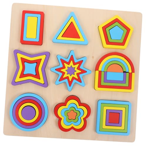 KICHOUSE Baby Spielzeug Montessori Montessori Holzspielzeug Set Für Geometrische Formen Puzzles Zur Der Kognitiven Fähigkeiten Und Motorischen Entwicklung 1 Set Aus Bunten Holzbausteinen Für Frühes von KICHOUSE