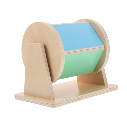 KICHOUSE Spinntrommel Montessori Holz Babyspielzeug Zur Farberkennung Desktop Textiltrommel Holz Textiltrommel Lernspielzeug von KICHOUSE