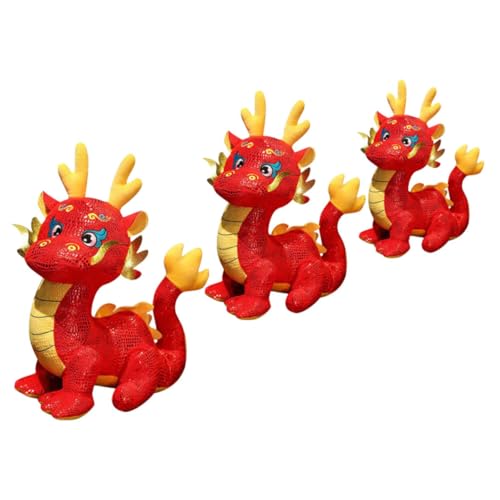 KICHOUSE Stofftier Kinder Chinesische Sternzeichen Drachenpuppe Drachen Plüschtier für Partygeschenke Drache Neujahrs Plüschpuppe Umarmungskissen Frühlingsfest Gefüllte von KICHOUSE