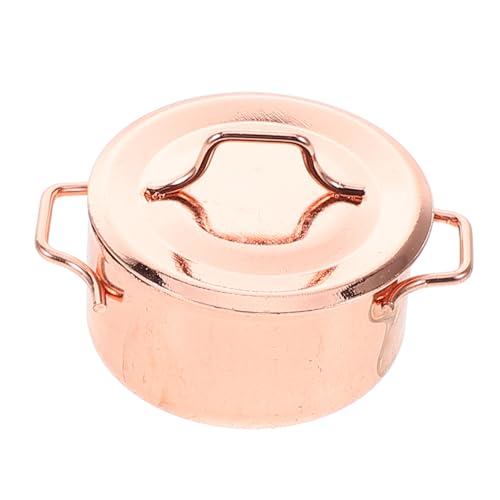 KICHOUSE Suppentopfmodell Mini- -küchengerät Mini-küchenzubehör Puppenhaus-bastelbedarf Küchenutensilien Für Kleine Häuser Mikro-landschaftsdekoration Miniatursachen Legierung Rose Gold von KICHOUSE