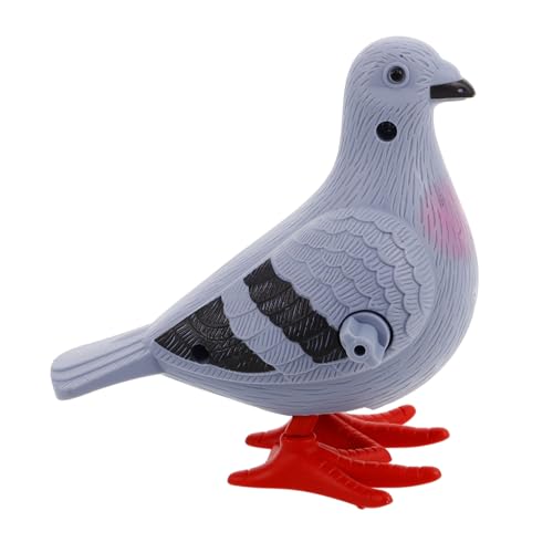 KICHOUSE Taube Aufziehbares Spielzeug Vogelfiguren Für Kinder Gefälschter Vogel Vogel-Statue Hasenspielzeug Aufziehen Vogel-Kuchen-Deckel Vogelspielzeug Für Kinder Taubenstatue Plastik Grey von KICHOUSE