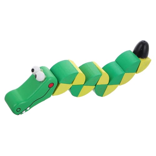 KICHOUSE Verdrehte Krokodil-bausteine Alligatorspielzeug Aktivitätswürfel Spielzeug Lernspielzeug Mit Alligatormotiv Puzzle Zum Frühen Lernen Puzzlewürfel Für Kinder Verdrehte Blöcke Holz von KICHOUSE