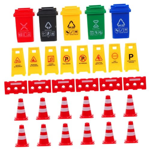 KICHOUSE Verkehrszeichen mit Mini Verkehrskegeln Straßensperren und Mülltonnen Pädagogisches Lernspiel für Verkehrserziehung Geeignet für Innen Außenbereiche Realistische KICHOUSE Verkehrszeichen mit Mini Verkehrskegeln Straßensperren und Mülltonnen Pädagogisches Lernspiel für Verkehrserziehung Geeignet für Innen Außenbereiche Realistische von KICHOUSE
