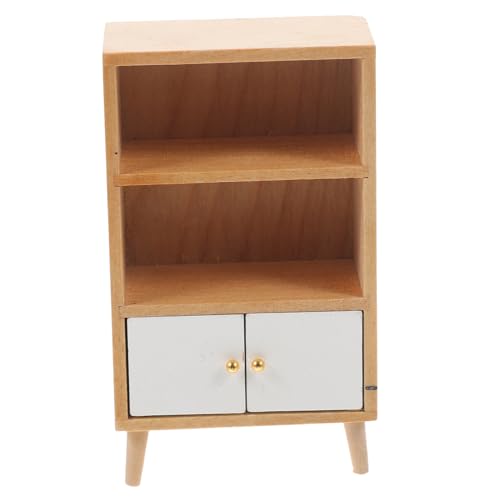 KICHOUSE Vitrine Aus Massivholz Ausstellungsregal Für Feengarten Puppenhausmöbel-ausstellungsregal Rollenspielset Puppenhaus-Sideboard-Schrank Bücherregal-Modell Ob11 Zubehör Hölzern Mini von KICHOUSE