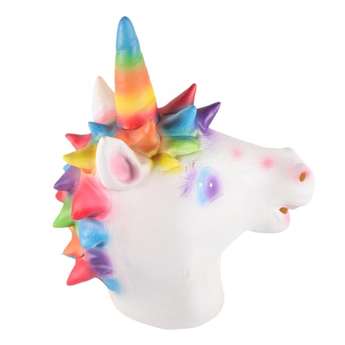 KICHOUSE Vollkopfmaske Kopf Cosplay Emulsion Tiermaske Einhornmaske Vollkopfmaske Neuheitsmaske Maske Einhorn Maske Pferdemaske Cosplay Verkleiden Einhorn Requisiten Süße Lustige Vollkopf von KICHOUSE