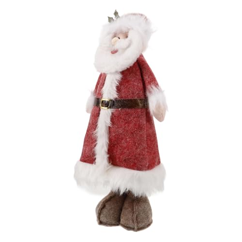 KICHOUSE Weihnachtspuppe Festliches Spielzeugfigur weihnachtsfest Dekorativer Weihnachtsmann weihnachtsdekoration Figur Weihnachtsmann-Puppe Weihnachtsmannfigur PP Baumwolle rot von KICHOUSE