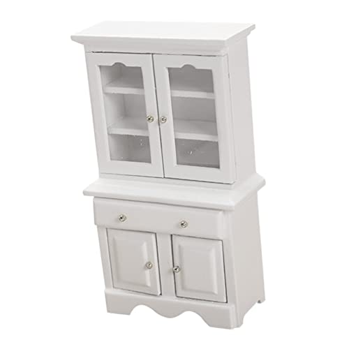 KICHOUSE Weißer Holz Bücherregal Schrank Modell Filigrane Details Dekoratives Aufbewahrungsmöbel für Puppenhaus Zubehör für Sammler KICHOUSE Weißer Holz Bücherregal Schrank Modell Filigrane Details Dekoratives Aufbewahrungsmöbel für Puppenhaus Zubehör für Sammler von KICHOUSE