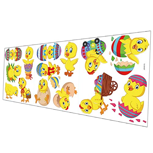 KICHOUSE Wohnzimmer Chick Aufkleber Huhn Selbstklebende Wandtattoos Handwerk für Partygeschenke Osterfenster Cartoon Hühnerwandaufkleber Osterdekor Wandaufkleber Ostern Klebeaufkleber von KICHOUSE