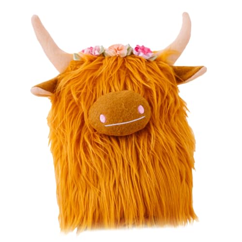 KICHOUSE Yak-Puppe Kuscheltier Kuh Ausgestopftes -plüschtier Hochland-plüsch-Kuh Hochlandrinder Plüsch Gefüllte Hochlandkuh Realistische Kuscheltiere Kuh Plüschtier Yellow Polyester von KICHOUSE