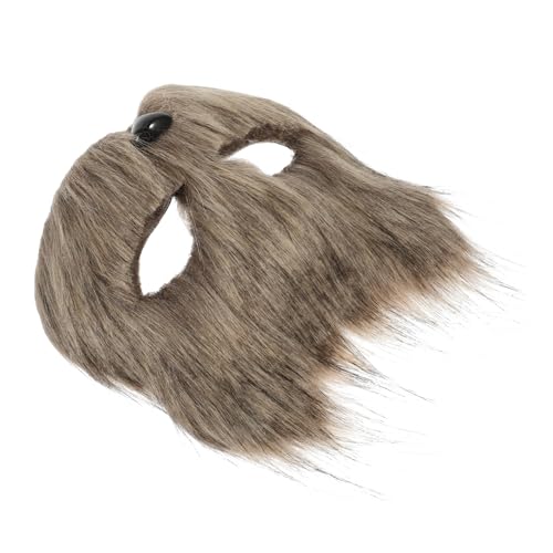 KICHOUSE tierische Maske pelzige Fuchsmaske Augenmaske anziehen Bärenmaske Plüschfuchsmaske Pelzmaske Wolf Cosplay-Maske Maskenball halloween deko Partyzubehör Kostümmasken Plastik Grey von KICHOUSE