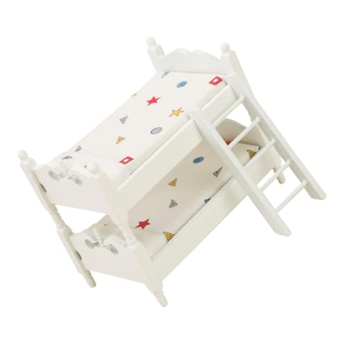 KICHOUSE Puppenhaus Etagen Bett Spielzeug Babypuppentrage für Kinder Koje puppenhaus Schlafzimmer puppenhaus Einrichtung Etagenbett für Puppenschlafzimmer Puppenhausmöbel Birke von KICHOUSE