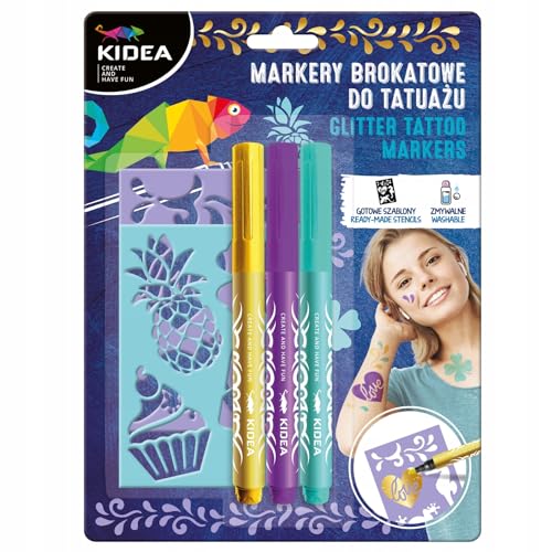 Tattoo-Marker, 3 Farben, mit Kidea-Vorlagen von KIDEA