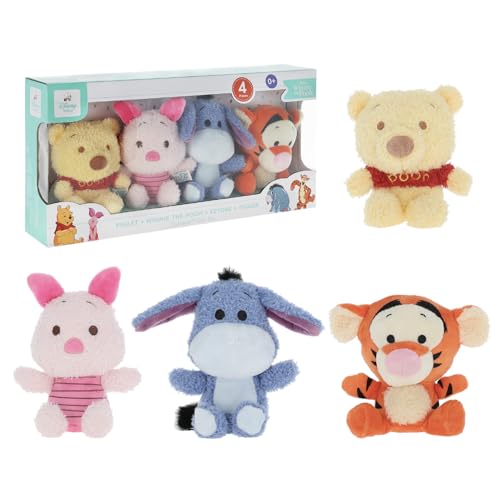 KIDS PREFERRED Disney Baby Winnie Puuh 4-teiliges Cuteeze Geschenkset Plüsch-Sammler-Set Stofftiere von KIDS PREFERRED