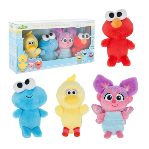 KIDS PREFERRED Sesamstraße Elmo Plüsch, Krümelmonster Plüsch, Abby Cadabby Plüsch & Big Bird Plüschtiere für Kleinkinder 1-3, Elmo Stofftier Spielzeug von KIDS PREFERRED