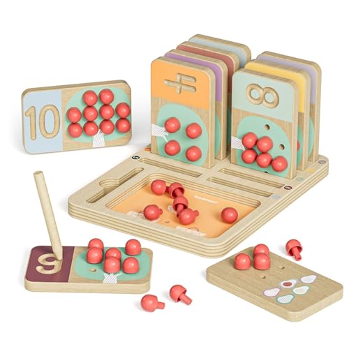 KIDSLINO Finger Rechner Lernspiel – Montessori Rechenspiel aus Holz & Filz ab 3 Jahren | Zählen & Rechnen Lernen mit Aufgabenkarten & Klett-Fingern KIDSLINO Finger Rechner Lernspiel – Montessori Rechenspiel aus Holz & Filz ab 3 Jahren | Zählen & Rechnen Lernen mit Aufgabenkarten & Klett-Fingern von KIDSLINO