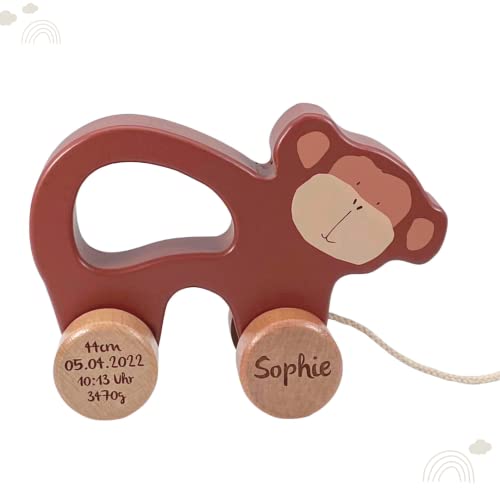 Nachziehtier aus Holz Mr. AFFE I personalisiertes Kinderspielzeug I Geschenk 1. Geburtstag Nachziehtier aus Holz Mr. AFFE I personalisiertes Kinderspielzeug I Geschenk 1. Geburtstag von KIDSLINO
