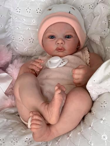 KIGKYO Reborn Baby Mädchen,18 Zoll/48 cm Vollsilikonpuppe, Süße Puppe, Bewegliche Gliedmaßen, Waschbar von KIGKYO