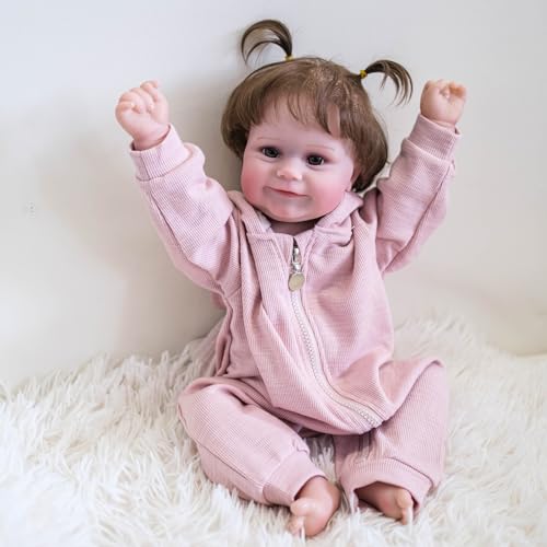 KIGKYO Reborn Baby Mädchen,19 Zoll/50 cm Große Simulationspuppe, Exquisit Handbemalt, Mit Sichtbaren Blutadern, Lebensecht von KIGKYO