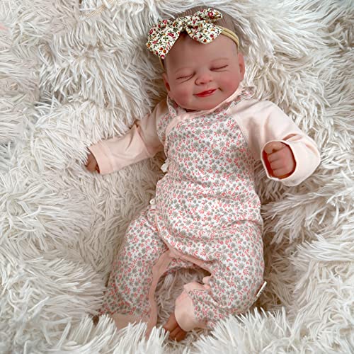 KIGKYO Reborn Baby Mädchen,19 Zoll/50 cm Große Stoffpuppe Mit Beweglichen Gliedmaßen Und Handbemalten Haaren, Sehr Süß von KIGKYO