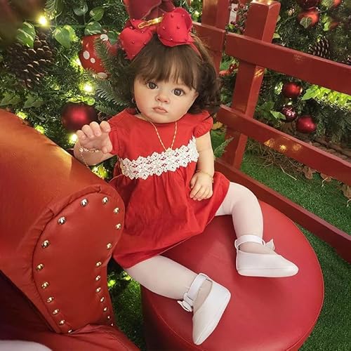 KIGKYO Reborn Baby Mädchen,23 Zoll/60 cm Große Stoffkörper-simulationspuppe, Exquisit Handbemalt, Lebensecht Und Sehr Süß von KIGKYO