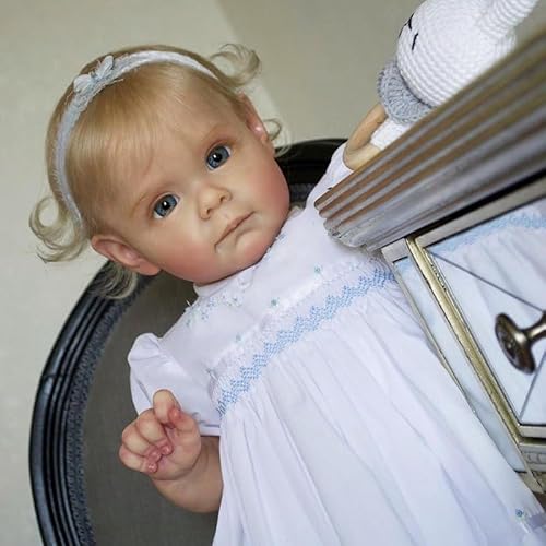 KIGKYO Reborn Baby Mädchen,23 Zoll/60 cm Große Stoffkörper-simulationspuppe. Sehr Süße Puppe Mit Realistischem Aussehen Und Lebensechtem Aussehen. von KIGKYO