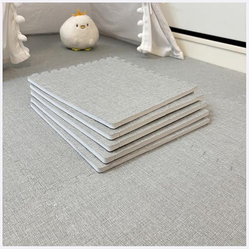 Puzzle-Schaumstoff-Spielmatten, quadratisch, ineinandergreifende Bodenmatte, DIY, weiche Schaumstoff-Fliesen, Hellgrau, 30 x 30 x 0,6 cm, 10 Stück Puzzle-Schaumstoff-Spielmatten, quadratisch, ineinandergreifende Bodenmatte, DIY, weiche Schaumstoff-Fliesen, Hellgrau, 30 x 30 x 0,6 cm, 10 Stück von KIJyfgTR