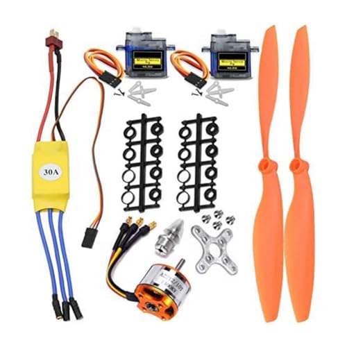 KIKAPA 2212 1400KV Motor + 30A ESC + SG90 Servo + 8060 Propeller Set für RC-Flugzeug Quadcopter Fixed-Wing-Flugzeug Hubschrauber Flugzeugteile. von KIKAPA