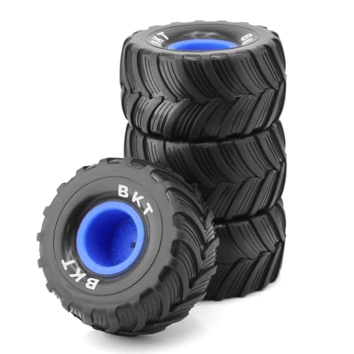 KIKAPA 4 Stück 100 mm 1/10 Reifen Rad 12 mm Sechskant für 1/18 Mini RC Auto Upgrade, Blau von KIKAPA