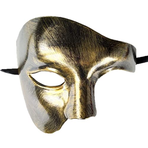KIKAPA Halb Gesichts Phantom Maske für Karneval, Antikes Phantom der Opernball Party Nachtclub Club Maske von KIKAPA