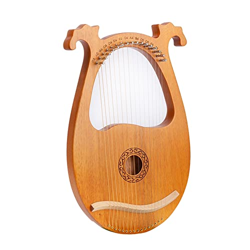 KIKAPA Lira Arpa 16 Saiten Musikinstrument aus Holz Instrument Eine Saite mit Schlüssel zum Stimmen Ersatzsaiten aus Holz von KIKAPA