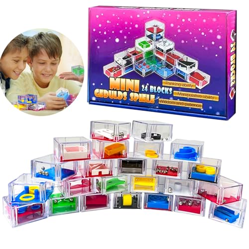 24 Stück Geduldspiele für Kinder, Mini Denkspiel Knobelspiel, Geduldsspiele, Geschicklichkeitsspiel, Geduldsspiel Kinder, Mini Denkspiel Lernspielzeug Kleine Knobelspiele, Geburtstagsparty-Geschenke von KIKVTER