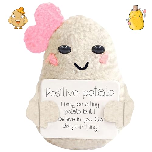 KIKVTER Pocket Hug Positive Kartoffel, Positive Potato, Kreative Strickwolle Kartoffel Puppe, Potato Pocket Hug Geschenk, Mutmacher Geschenk, Geschenke für Frauen, Einschulung Geschenk von KIKVTER