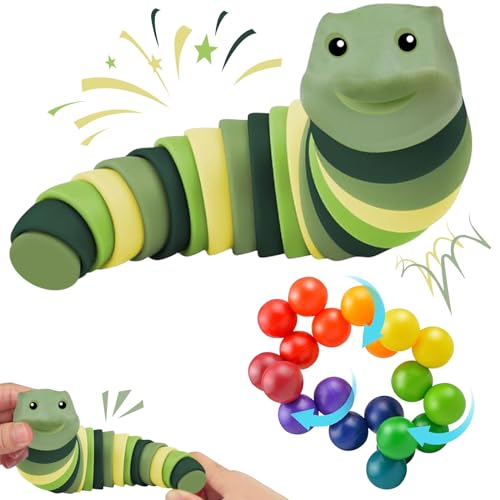 Fidget Spielzeug, 3 Stück Squeeze Toys, Fidgets Slug Spielzeug, Magnetische Ringe Fidget Toys, 3D Puzzleball Sensorisches Spielzeug, Anti Ängste Spielzeug Linderung Entspannung für Kinder Erwachsene von KIKVTER