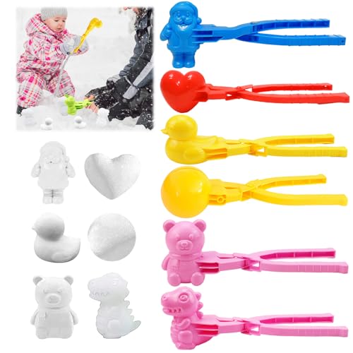 Schneeball Former, 6 Stück Schneeball Clip, Schneeballzange, Schneeballformer, Schneeball Maker, Sandball Schneeball Clip, Spielzeug Kinder Winter Outdoor Spielzeug für Kinder zum Spielen im Schnee von KIKVTER