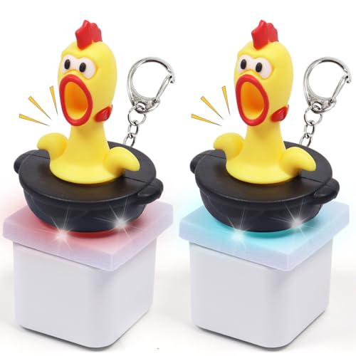 Tastatur Fidget Toys, 2 Stück LED Anti Stress Spielzeug Schlüsselanhänger, Fidget Spielzeug, Schreiend Hühner Schlüsselanhänger mit Licht&Sound, Fidget Toy für Erwachsene Tastatur Fidget Toys, 2 Stück LED Anti Stress Spielzeug Schlüsselanhänger, Fidget Spielzeug, Schreiend Hühner Schlüsselanhänger mit Licht&Sound, Fidget Toy für Erwachsene von KIKVTER