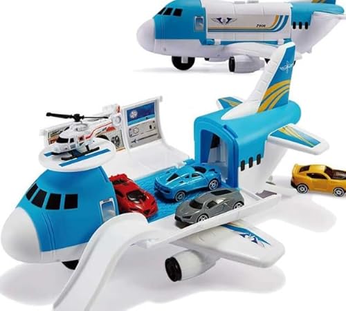 KIMIGO 23 in 1 Transport Flugzeug Spielzeug,Flugzeug Spielset,Flugzeug Spielzeug Kinder,Auto Spielzeug Kinder,Transport Cargo Flugzeug Auto Spielzeug Spiel Set für 3+ Jahre alte Jungen und Mädchen von KIMIGO