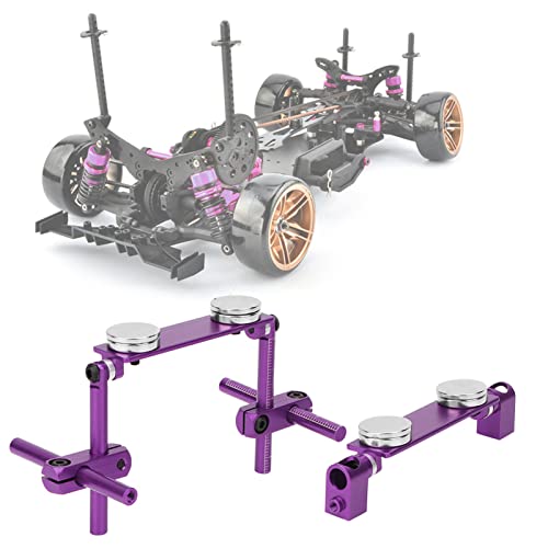 Aluminium Magnetic Body Shell Mount Kit für HSP 1/10 RC Racing Car – Starker Magnet, CNC-Aluminiumlegierungsfertigung, Einstellbarer Installationswinkel (Purple) von KIMISS