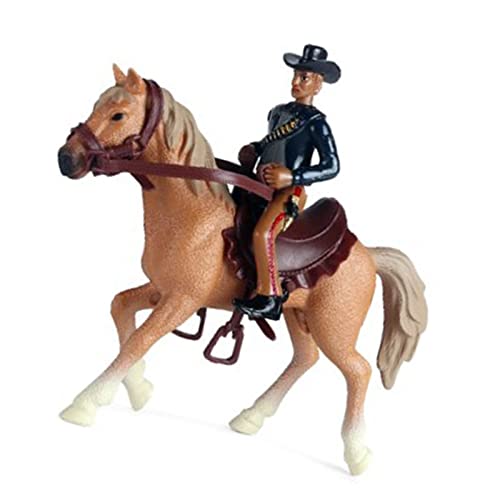 Cowboypferd Spielzeug, Hohe Simulation Lebensee Details Bewegliche Gelenke Plastik Action Figuren Sichere Leuchtende Farben Reiten Figur für Kids Tabletop Figur Gelb (#1) von KIMISS