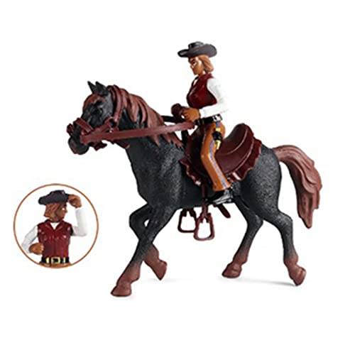 Cowboypferd Spielzeug, Hohe Simulation Lebensee Details Bewegliche Gelenke Plastik Action Figuren Sichere Leuchtende Farben Reiten Figur für Kids Tabletop Figur Gelb (#2) von KIMISS